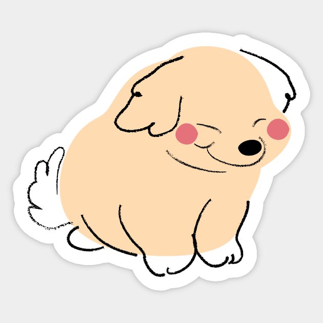 Kawaii Golden Retriever Sticker by medimidoodles